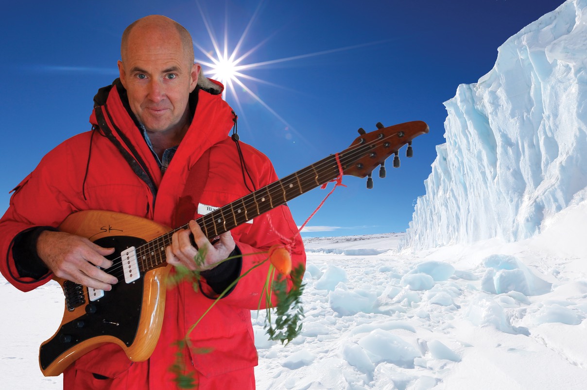 Henry Kaiser with Timberdance Swamp Angel Guitar (photo: Brandy Gale)
